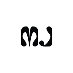 MJ monogram logo design letter text name symbol monochrome logotype alphabet character simple logo