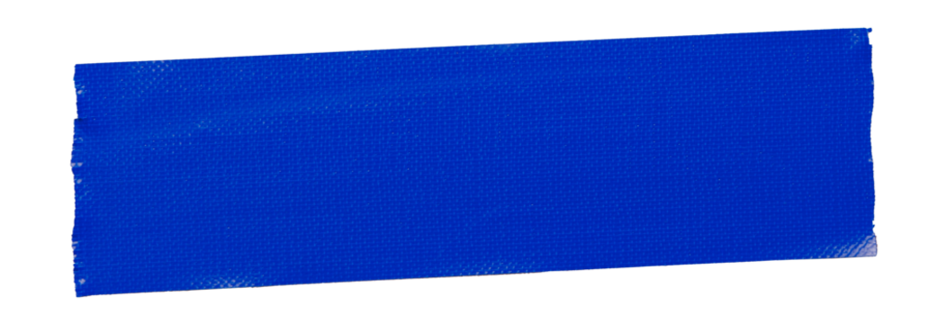 Blue adhesive sticky tapes cutout in transparent background.