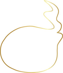 Speech bubble outlined glossy gold style