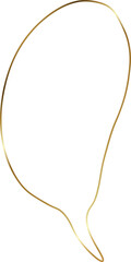 Speech bubble outlined glossy gold style