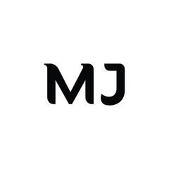 MJ monogram logo design letter text name symbol monochrome logotype alphabet character simple logo