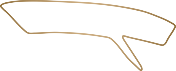 Speech bubble outlined glossy gold style