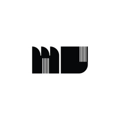 MJ monogram logo design letter text name symbol monochrome logotype alphabet character simple logo