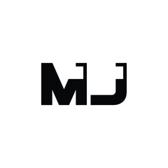 MJ monogram logo design letter text name symbol monochrome logotype alphabet character simple logo