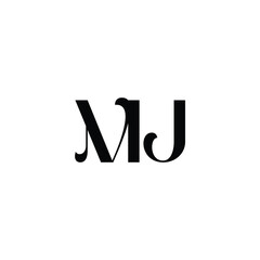 MJ monogram logo design letter text name symbol monochrome logotype alphabet character simple logo