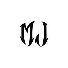 MJ monogram logo design letter text name symbol monochrome logotype alphabet character simple logo