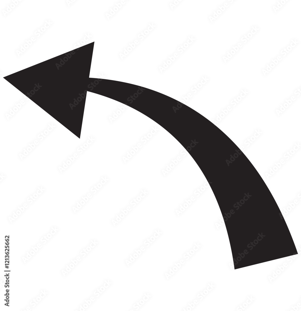 Poster symbol of curve arrow icon