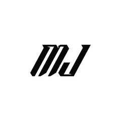Obraz premium MJ monogram logo design letter text name symbol monochrome logotype alphabet character simple logo