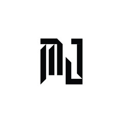 MJ monogram logo design letter text name symbol monochrome logotype alphabet character simple logo