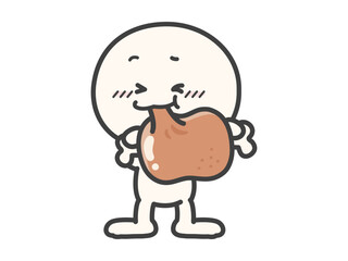 肉を食べる人物のベクターイラスト08