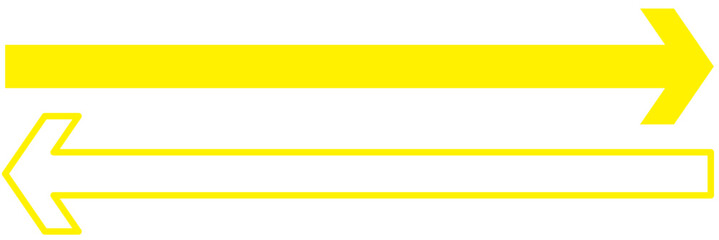 Obraz premium Long arrows icon set. Vector set of trendy long arrows left and right in flat style. Replaceable vector design.