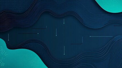 Abstract Blue Green Wave Design Background