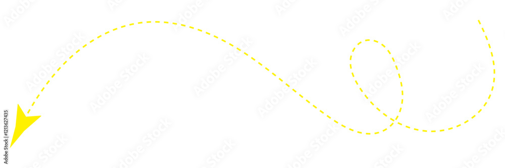 Aufkleber dash arrow icon. wavy arrow with dashed line isolated on white and transparent background.