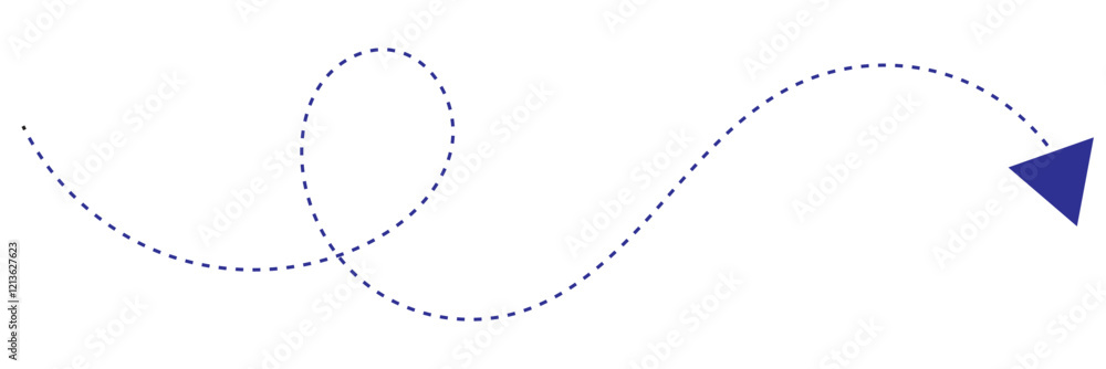 Poster dash arrow icon. wavy arrow with dashed line isolated on white and transparent background.