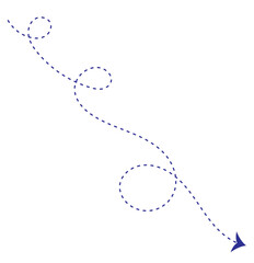 dash arrow icon. wavy arrow with dashed line isolated on white and transparent background.