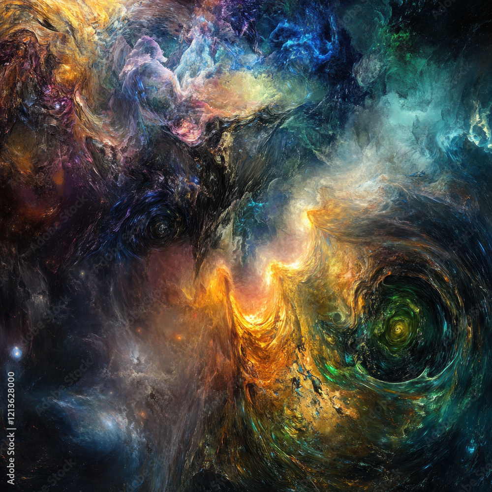 Poster for naming the image, you might call it fractal realms of the cosmos