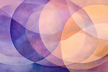Fototapeta premium Abstract purple orange watercolor circles design background