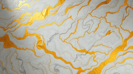 Elegant Gold and White Marble Abstract: A Luxurious Swirl Design