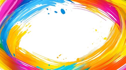 Vivid Colorful Abstract Paint Swirl Frame Design