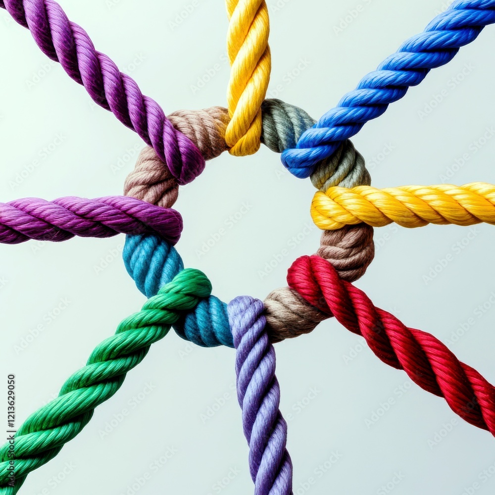 Aufkleber colorful twisted ropes forming a dynamic and intricate pattern with vibrant colors representing crea