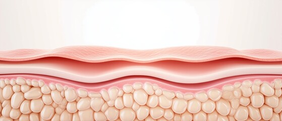 Medical cross-section of skin layers illustration healthcare context digital artwork scientific environment close-up view