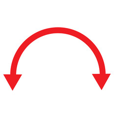 Dual semi circle arrow. Vector illustration. 