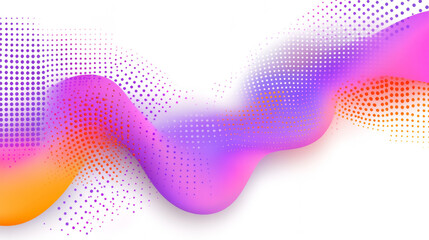 Colorful abstract wave with gradient dots