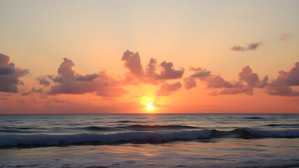 A beautiful great sunset over the sea