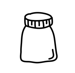 Glass jar hand drawn doodle