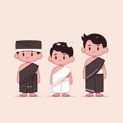 vector image of a small child wearing traditional traditional clothes