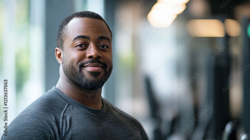 Aufkleber a man with a beard and a smile is posing for a picture. generative ai