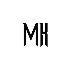 MK monogram logo design letter text name symbol monochrome logotype alphabet character simple logo