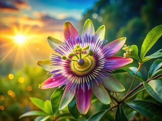 Double Exposure Passion Flower Photography, Passiflora Clipping Path, Botanical Art, Surreal Floral Image