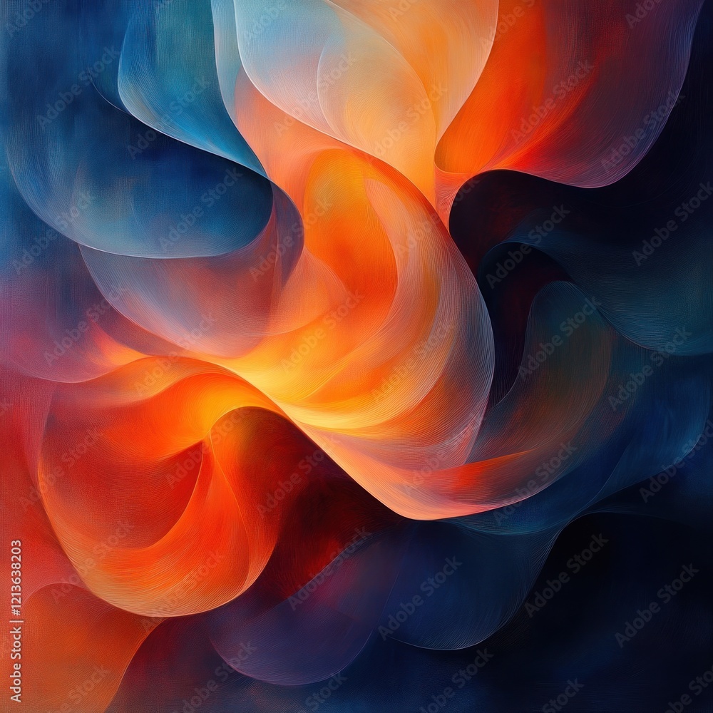 Aufkleber abstract swirling lines and shapes pattern with fluid movement and soft light