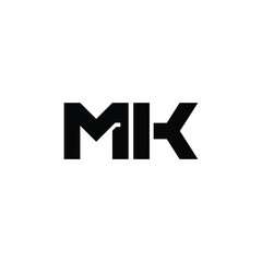 MK monogram logo design letter text name symbol monochrome logotype alphabet character simple logo