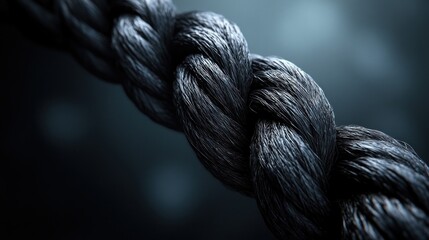 Twisted Natural Rope on White Background Evoking Melancholic Tone and Somber Mood