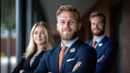 Confident business team portrait, office background (5)