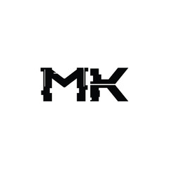 MK monogram logo design letter text name symbol monochrome logotype alphabet character simple logo