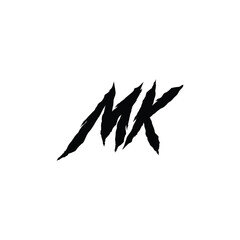 Obraz premium MK monogram logo design letter text name symbol monochrome logotype alphabet character simple logo