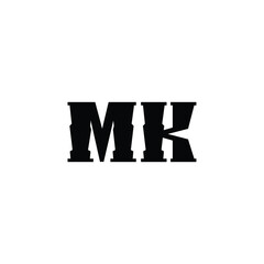 MK monogram logo design letter text name symbol monochrome logotype alphabet character simple logo