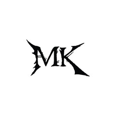 MK monogram logo design letter text name symbol monochrome logotype alphabet character simple logo