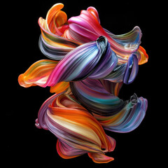 Obraz premium Colorful abstract waves and smoke with glowing energy and vibrant shapes in a dynamic background