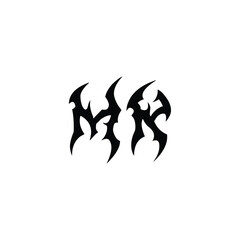 Obraz premium MK monogram logo design letter text name symbol monochrome logotype alphabet character simple logo