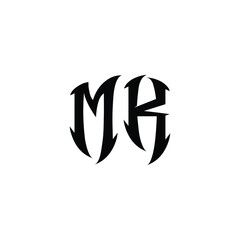 MK monogram logo design letter text name symbol monochrome logotype alphabet character simple logo