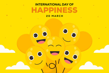 international day of happiness background illustration