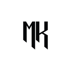MK monogram logo design letter text name symbol monochrome logotype alphabet character simple logo