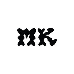 MK monogram logo design letter text name symbol monochrome logotype alphabet character simple logo