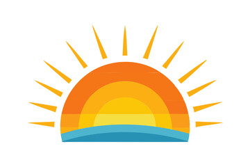 High-quality sunrise Vector illustration on a transparent background