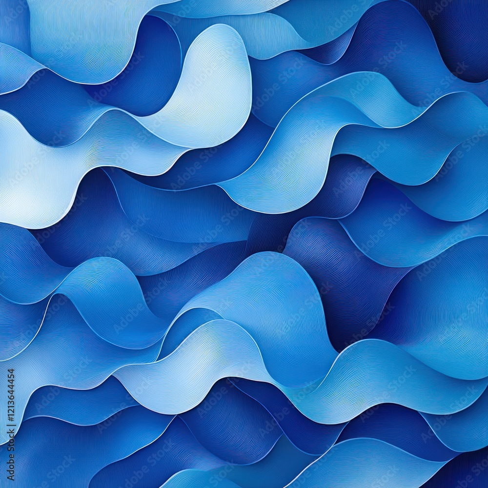 Poster vibrant abstract ocean wave pattern in geometric style with high contrast and ambient light