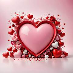 a close up of a heart surrounded by many hearts

